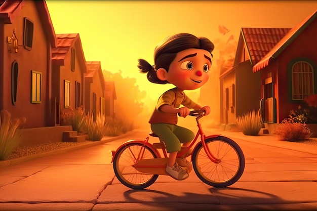 A boy rides a bike in the fall.