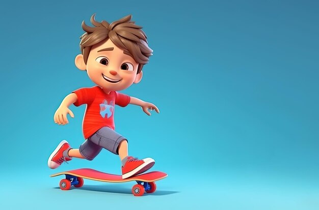 A boy riding a skateboard generative ai