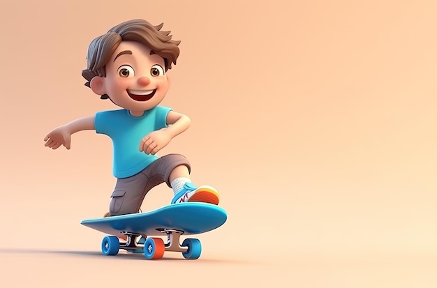 A boy riding a skateboard Generative AI