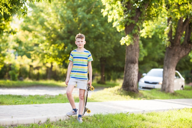 Boy riding a skateboard