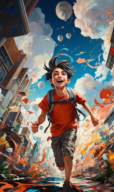 a boy running with passion smartphone wallpaper