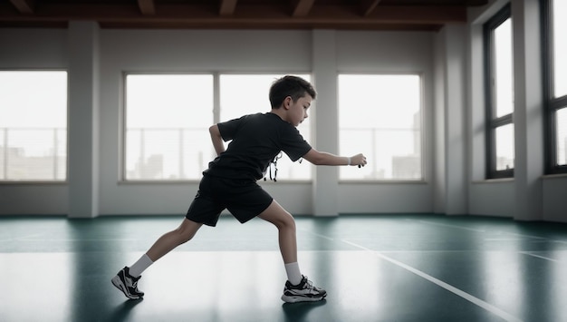 A Boy's Gymnasium Training