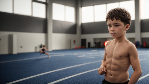 A Boy's Gymnasium Training