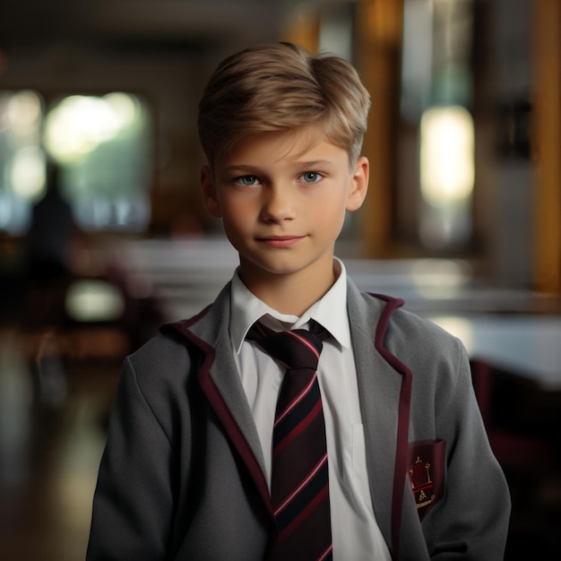 boy in school uniform AI Generative