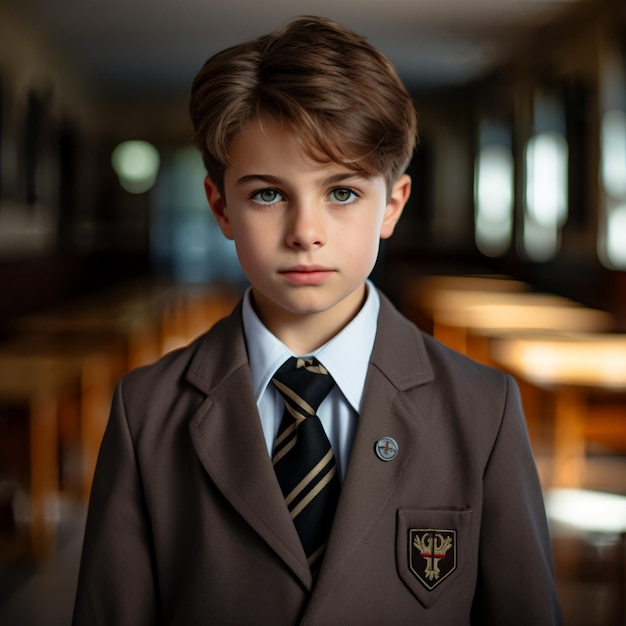 boy in school uniform AI Generative