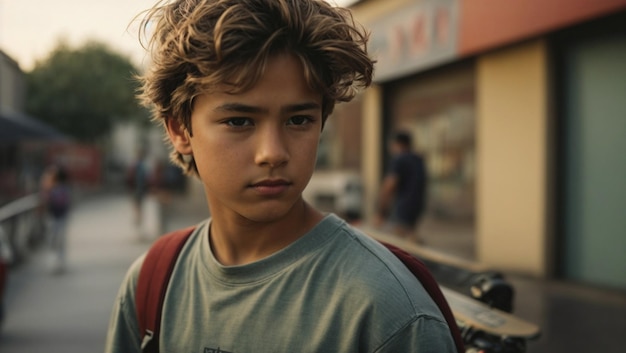 Photo boy on skateboard