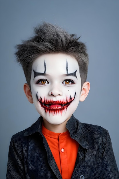 Boy Smile make-up als kwaad voor halloween-feest