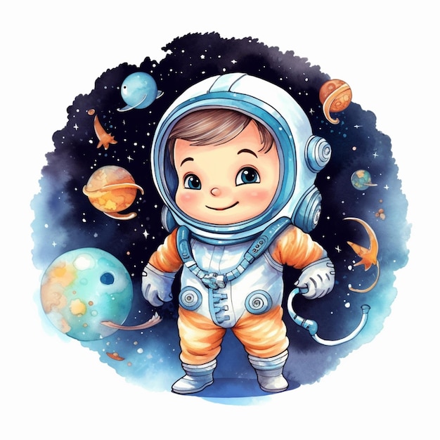 A boy in a space suit