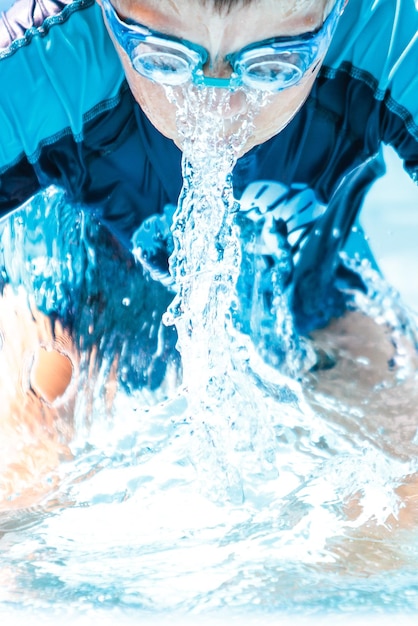 Boy swimming