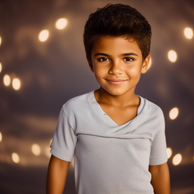 A boy wearing a blue shirt