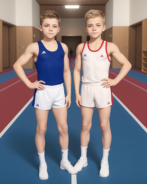 Premium AI Image | Boy wearing gymnastics uniform with cool design