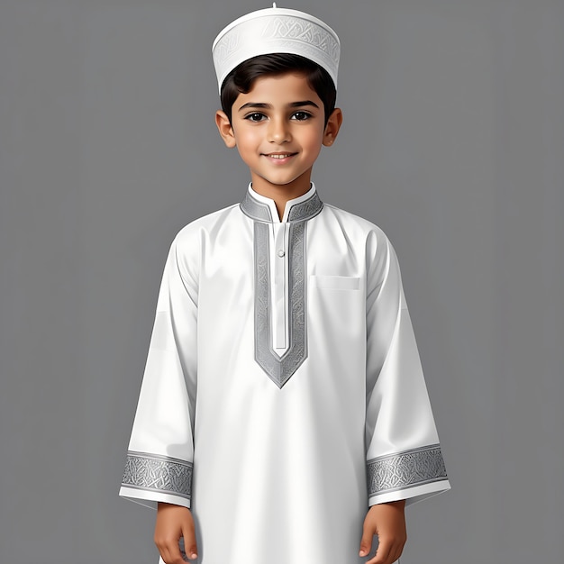 Boy wearing Islamic traditional dress