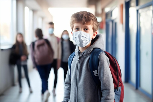 Photo a boy wearing a mask with the word  s  on it