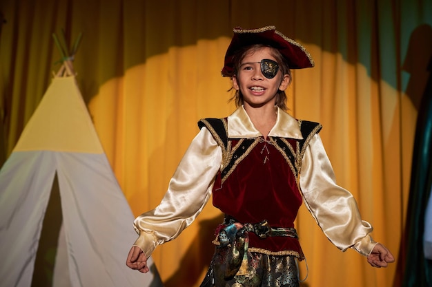 Boy wearing pirate costume