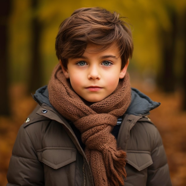 Boy wearing winter clothes portrait