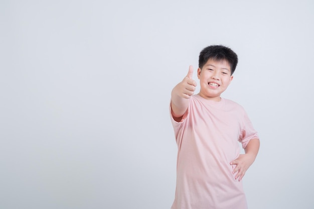 Boy on white background