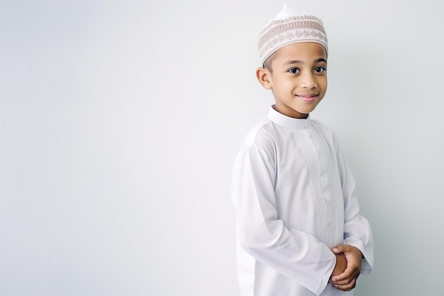 Photo boy in white muslim custome