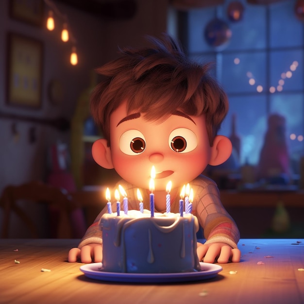 Boy With Birthday Cake