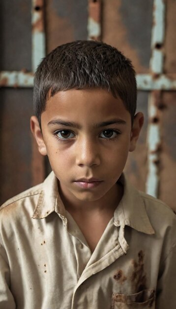 a boy with a black eye and brown eyes