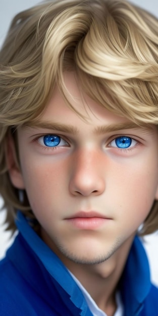 A boy with blue eyes