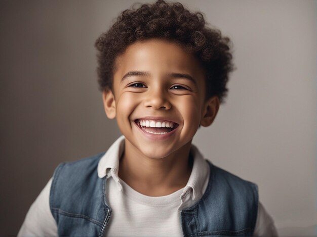 Photo a boy with a denim jacket on