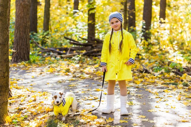 Boy with dog in park