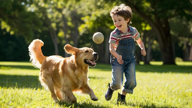 Foto ragazzo con il cane