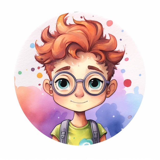 Cartoon Image Of A Boy With Glasses Background, Blank Tiktok