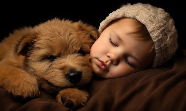 a boy with a hat that says quot the dog quot