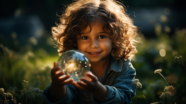 boy with light bulbs