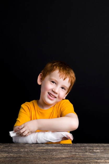 boy with  a medical bandage