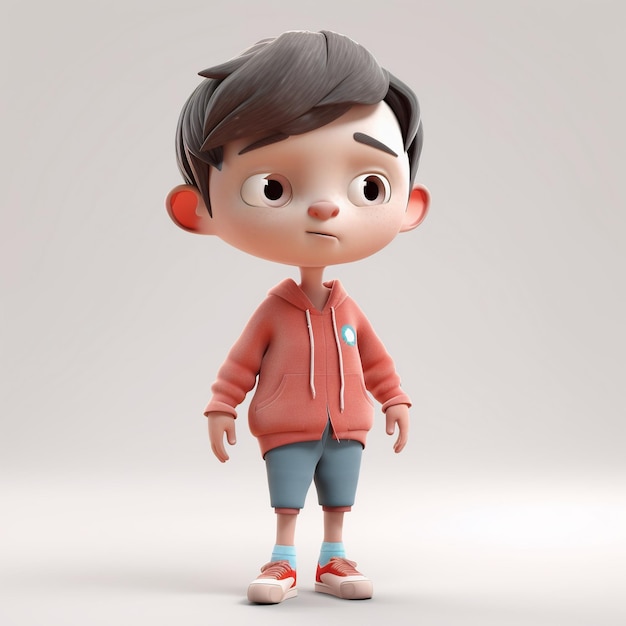 A boy with a red jacket 3d icon