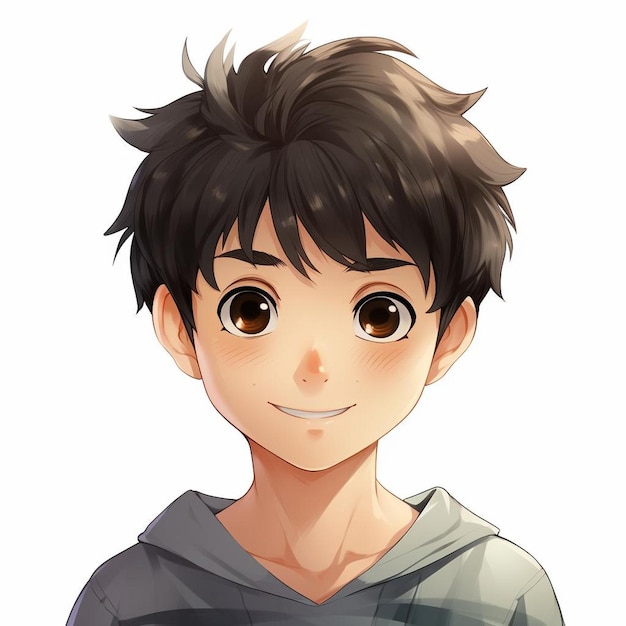 Premium AI Image  a drawing of a boy with a haircut that says he is a  character.