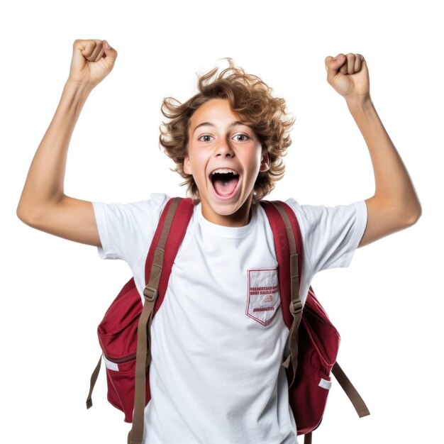 Photo a boy with a white shirt that says quot a quot on it