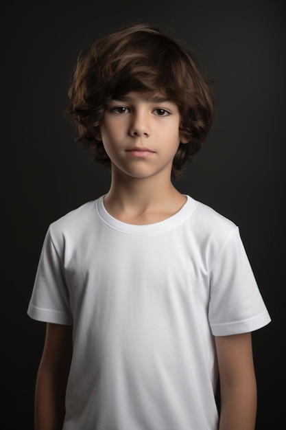 A boy with a white t - shirt that says'i'm a boy '