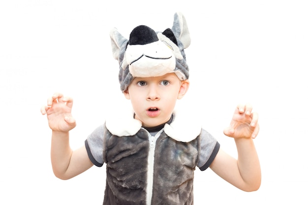 Boy in a wolf costume