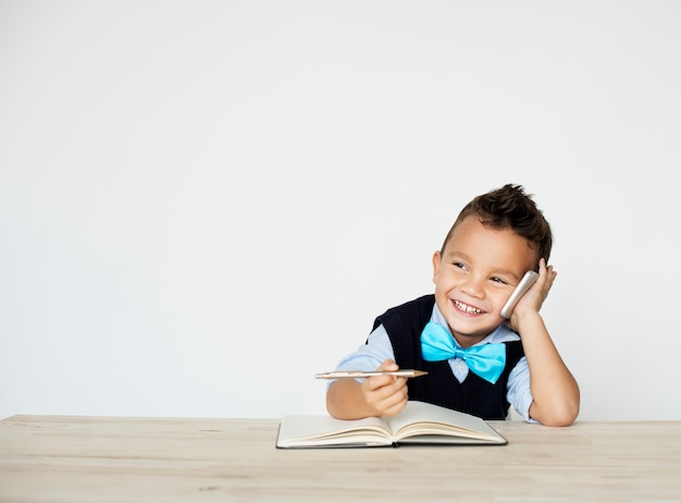 Boy Young Talking Mobile Phone