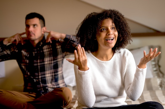 Boyfriend being bored of her talking.