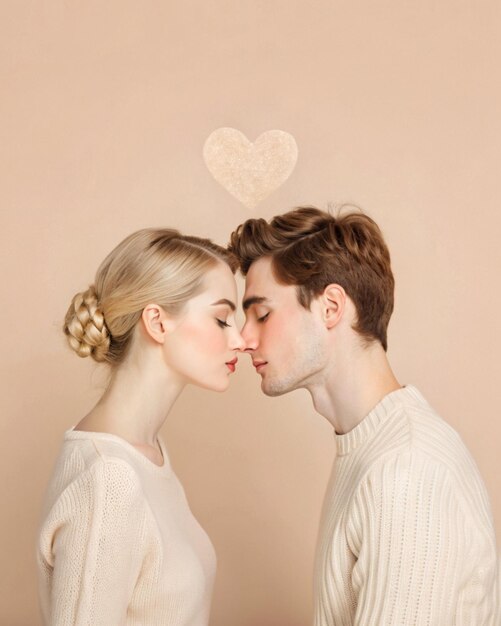 Photo boyfriend and girlfriend in a deeply romantic mood