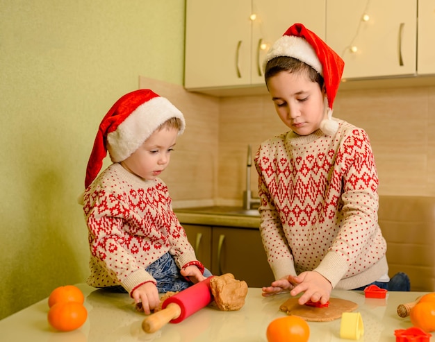 boys bake handmade festive gingerbreads