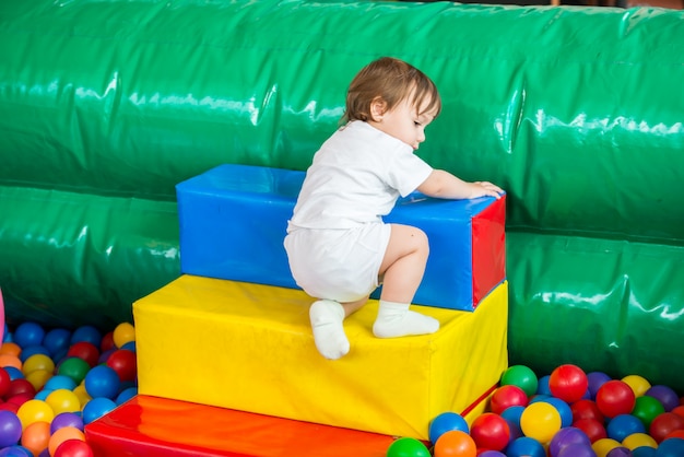 Boys playing at ball room