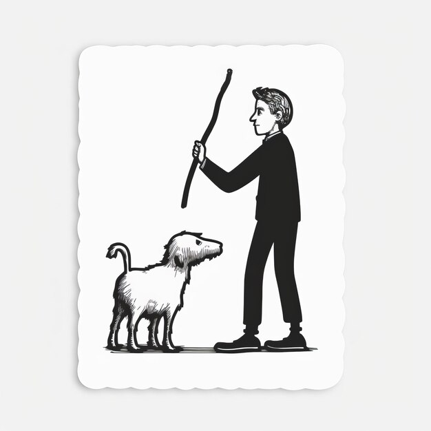 Фото Мальчики наклеивают открытки с собаками с визуальными каламбурами и иконографией в стиле неопоп