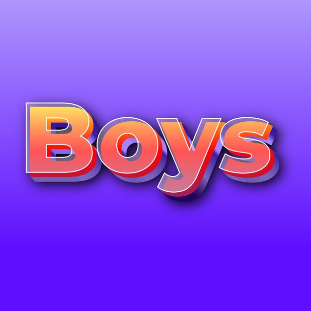 BoysText effect JPG gradient purple background card photo