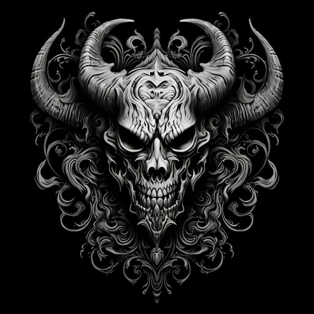 boze duivel hoofd tattoo ontwerp illustratie