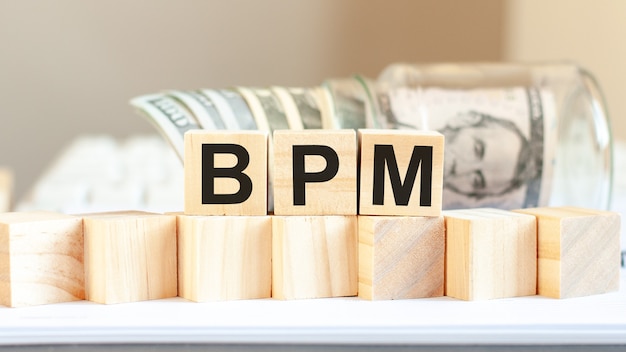 BPM word written on wooden blocks