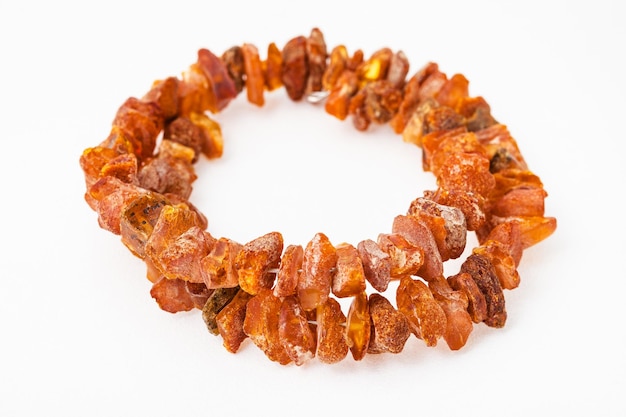 Bracelet from natural rough amber nuggets