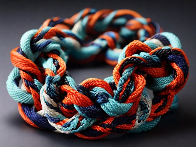 Photo a bracelet with blue and orange colors on it