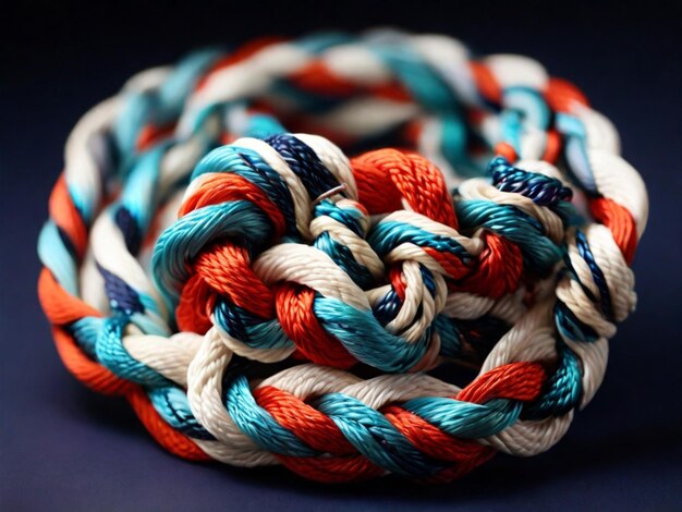 Photo a bracelet with a blue and orange striped band