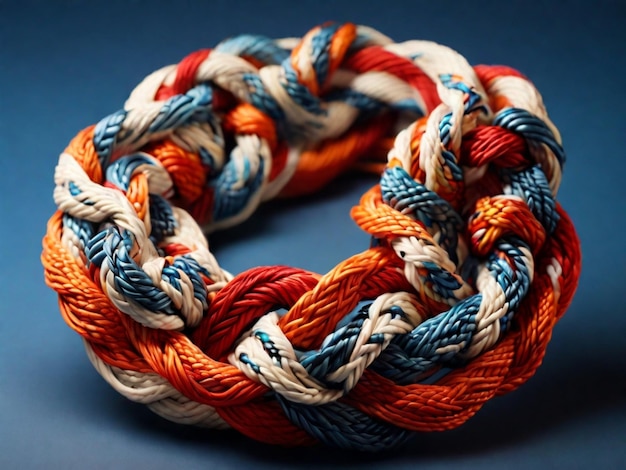 Photo a bracelet with a blue and orange striped band