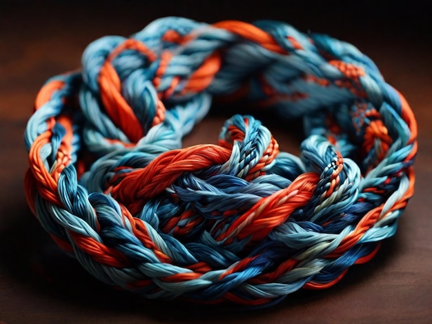 Photo a bracelet with blue and orange stripes and a blue band